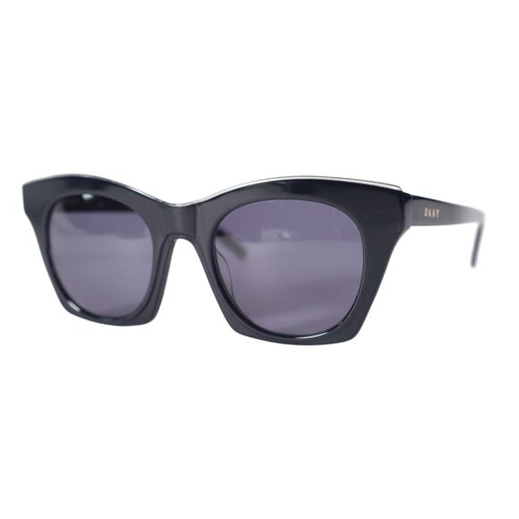 DKNY Black Square Cat Eye Sunglasses Women Round Grey Lenses Designer Shades NWT main image 5